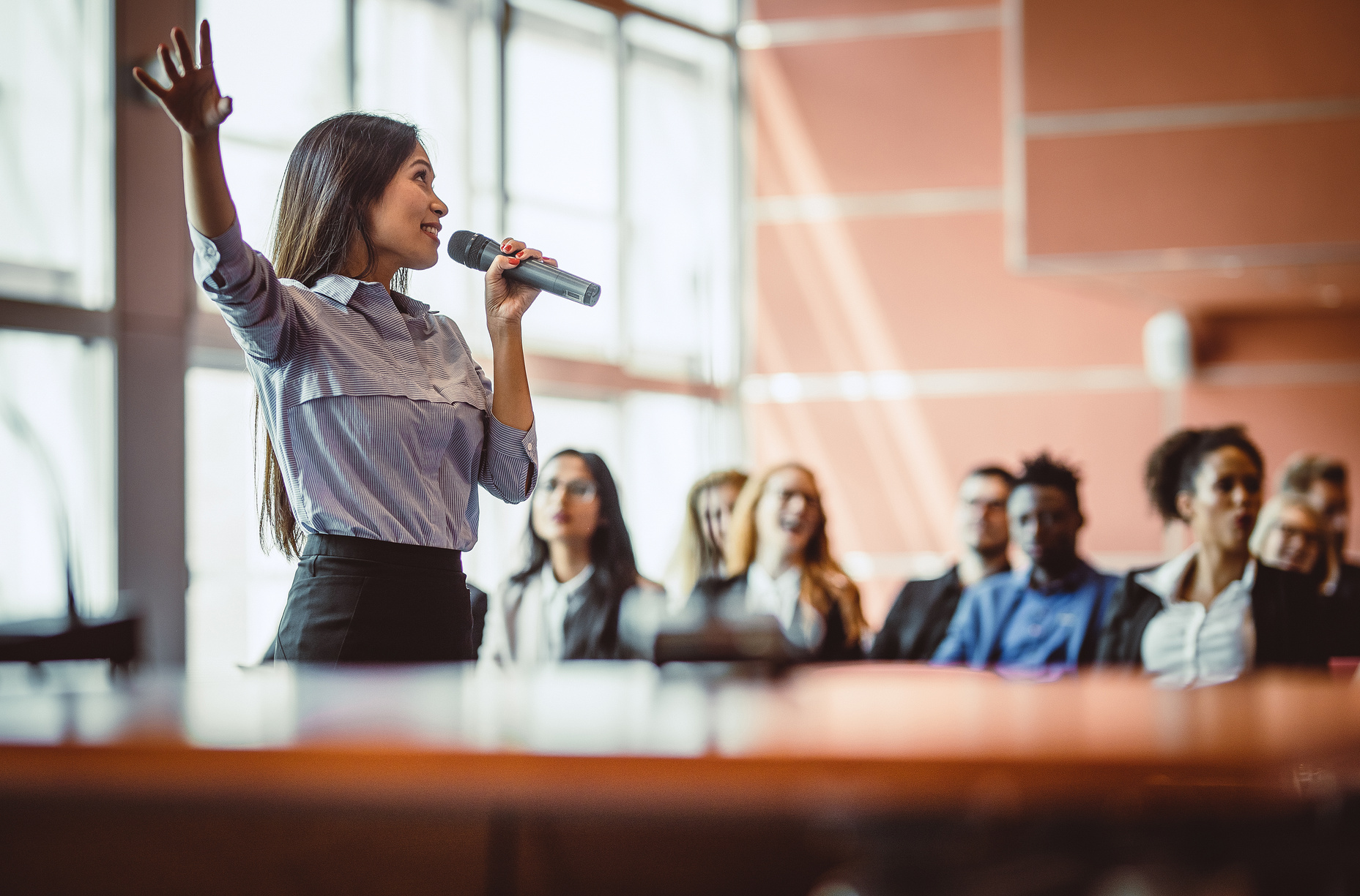 Business People Listening to the Public Speaker