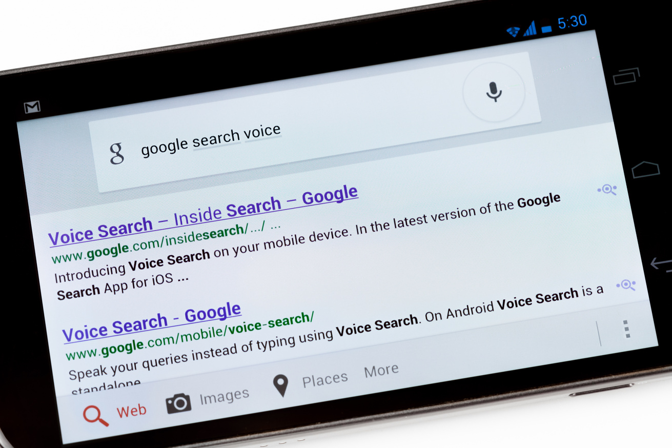 Google Voice Search Application on Galaxy Nexus Smartphone