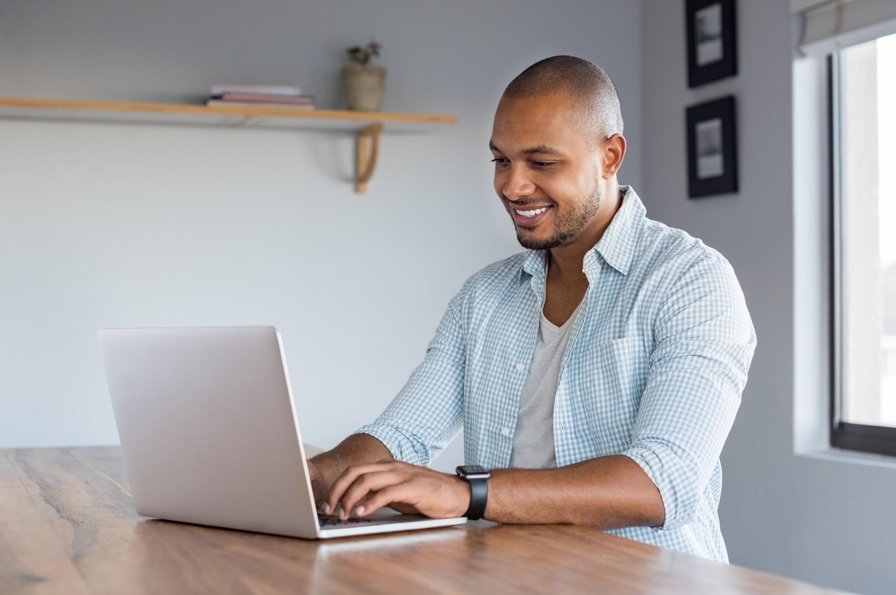 Man Working on Laptop  