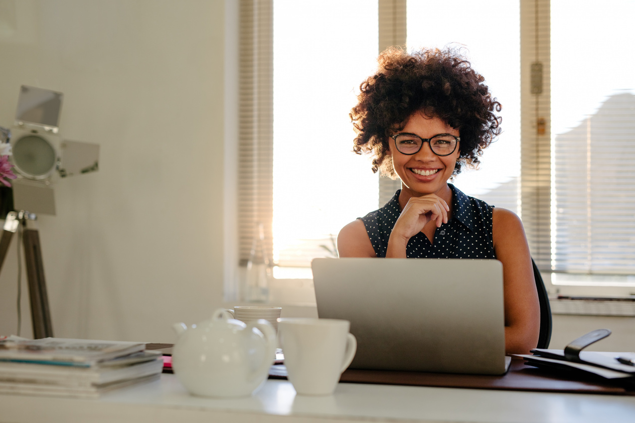 Smiling Woman at Work